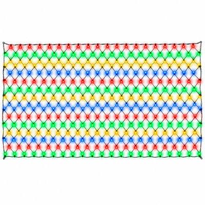 12 lumières de Noël multicolores à DEL 12 pi x 5 pi, 360 guirlandes de lumières DEL en maille avec 8 modes d'éclairage pour les décorations des Fêtes intérieures et extérieures