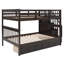 Lit superposé en escalier avec tiroir, rangement et garde-corps pour chambre à coucher-1722794673