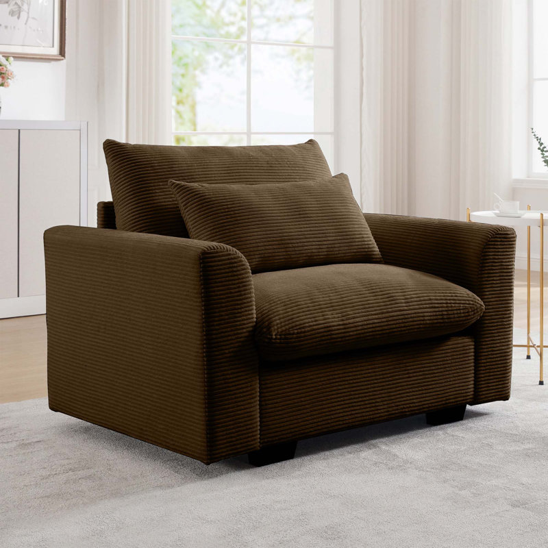 Fauteuil d'appoint Corduroy, Brun