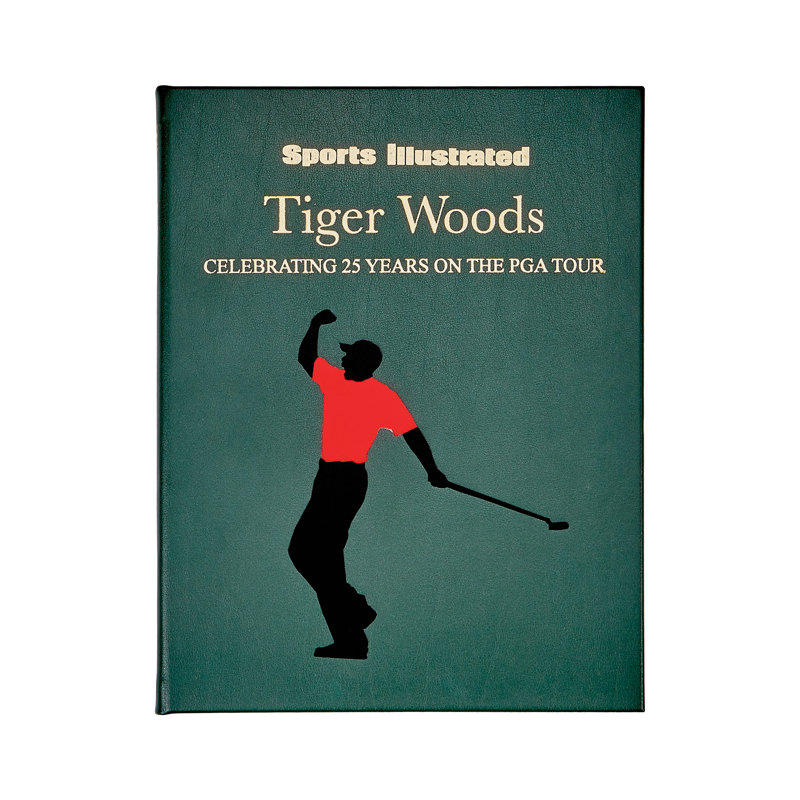 Graphic Image Tiger Woods: Celebrating 25 Years on the PGA Tour, Coffee Table Book, Leather, Green