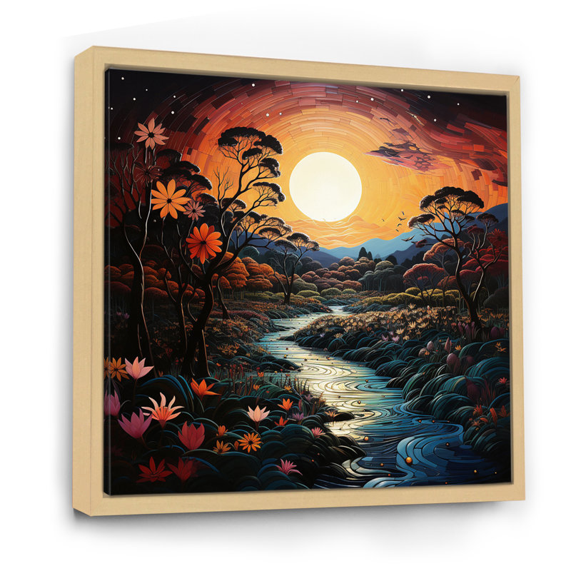 Indian Indian Paradise II - Imprimé, H 36 po x l 36 po x P 1,5 po, Cadre naturel flottant