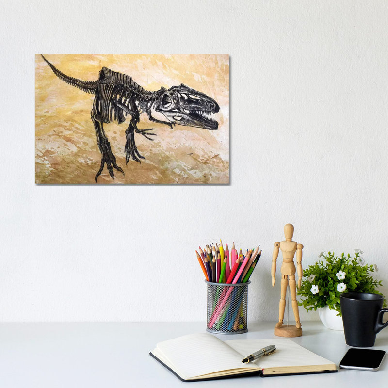 Giganotosaurus Dinosaur Skeleton by Harm Plat - Wrapped Canvas Gallery-Wrapped Canvas Giclée, 20.32cm H x 30.48cm W