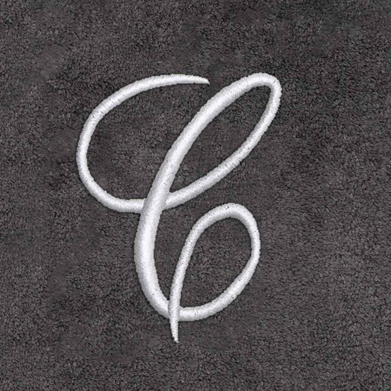 Winston Porter Granite/Silver Script Monogram Bath Towel Letter C