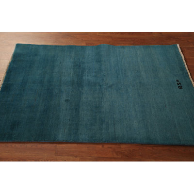 Teal Blue Gabbeh Modern Foyer Rug 3x5