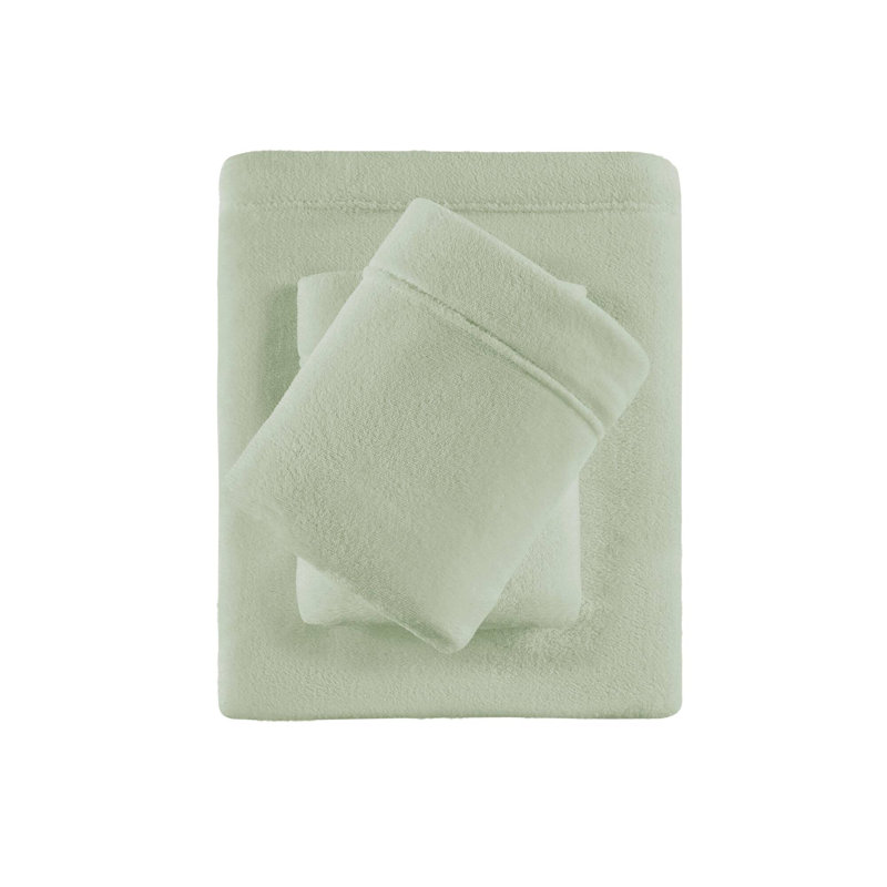 Soloft Plush Micro Plush Microfiber Sheet Set, King Sheet Set with 2 Pillowcases, Green