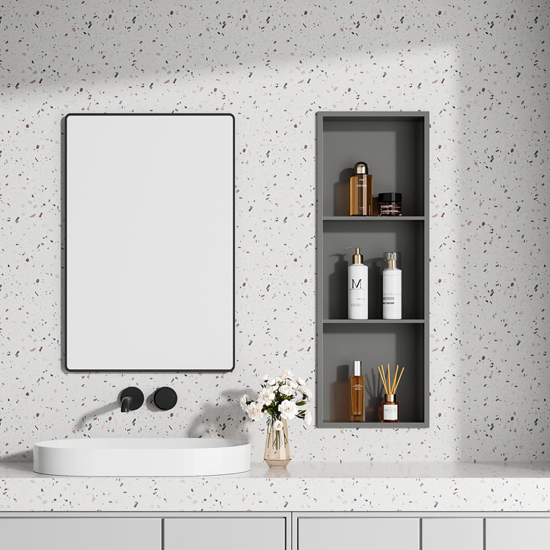 Palys Stainless Steel Shower Niche, Large Shower niches for Bathroom, 3 case, Gray