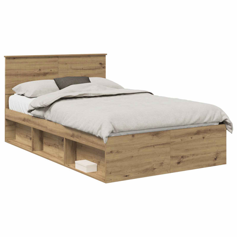 Solid Wood Bed, Small Double (4'), Artisian Oak