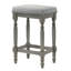 Tabouret de bar rustique gris froid de 2 avec garniture cloutée et finition patinée