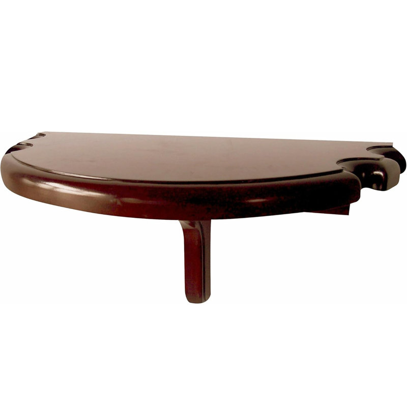 Premium Half Moon Pool Cue Wall Shelf, Walnut