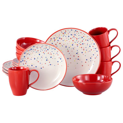 Joy Piece Stoneware Dinnerware Set - Service for 4