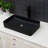 24"X13.5" Black Ceramic Rectangular Vessel Sink For Bathroom, Classic Arc Design, Acid - And Low Maintenance Modern Design With Arc, Stain Absorption