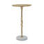 Table d'appoint dorée 13,8 x 13,8 x 24 po avec nœuds en corde et base en marbre blanc