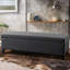 Banc de rangement avec repose-pieds Harry, gris foncé classique 51 po, bois de bouleau