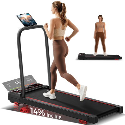 UMAY Portable Walking Pad & Treadmill, 14% Incline, 3.0 HP Motor, 120 kg Max User Weight, Remote Included