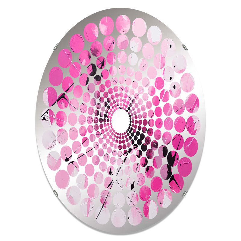 Or et mauve abstrait - miroir décoratif à pois radiaux - MIR113108-Ovale, L 20 po x H 30 po