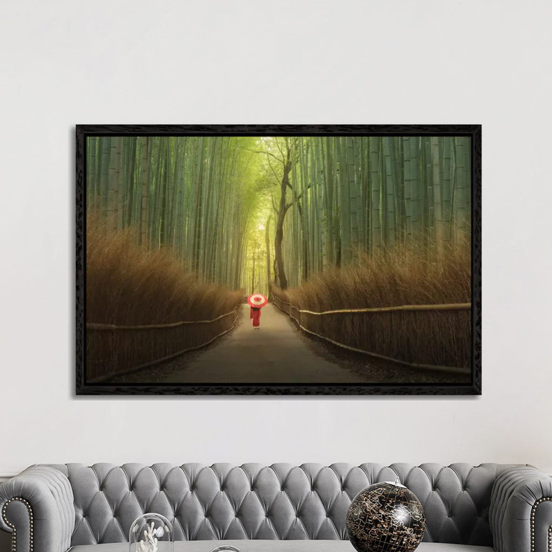 Bamboo Forest In Japan by Daniel Kordan - Print on Canvas, 152.5 cm H x 101.5 cm W, Black Framed