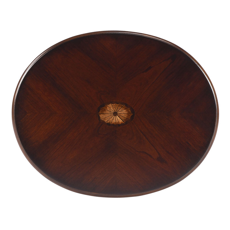 Arielle Round 12.5"W Side Table, Cherry Veneer