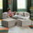Shontae Boneless Zipline Convertible Compression Sleeper Loveseat, Ottomans & Pillows, Textured Microvelvet-800672001