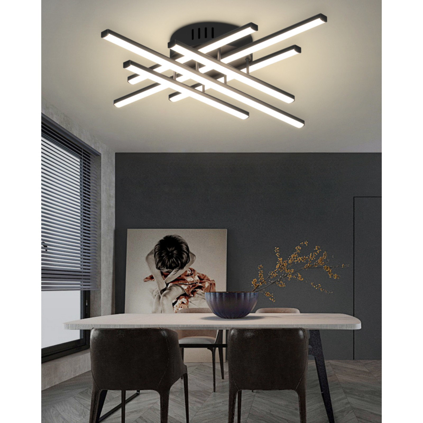 Suspension Moderne Noir FKL – Applique Ou Plafonnier – LED – Plusieurs Pièces