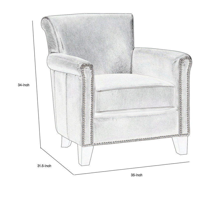 Fauteuil Gurtaran, Cuir véritable gris clair