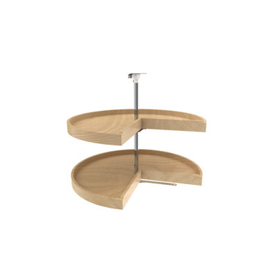 Plateau tournant en bois à 2 tablettes