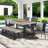 Nungesser 6 - Person Acacia Wicker Patio Dining Set with Rectangular Table