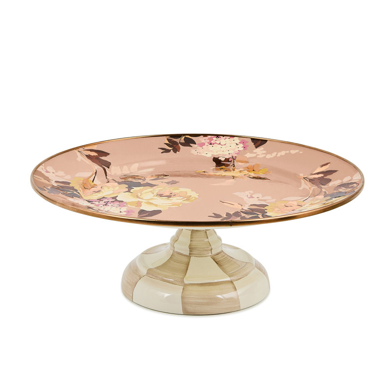 Wild Rose Small Pedestal Platter, Mauve