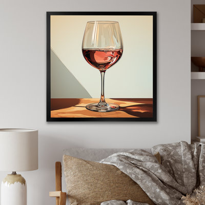 Pink Crisp Elegance Of Wine Glass  II - Wine Wall Art