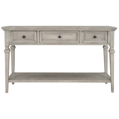 Console Table With Three Drawers And Bottom Shelf - Look Vintage-style 3 Ample