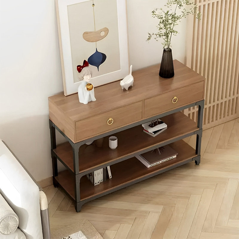 Console de style industriel avec tiroirs, H 33,46 po x l 35,43 po x P 15,75 po