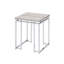 Table basse carrée avec base en métal