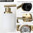 Golden Bathroom Vanity Lighting Fixture, 6-, Frosted Glass Shades, Modern Wall Mount , Mounted Design-858312204-858312313-858312306