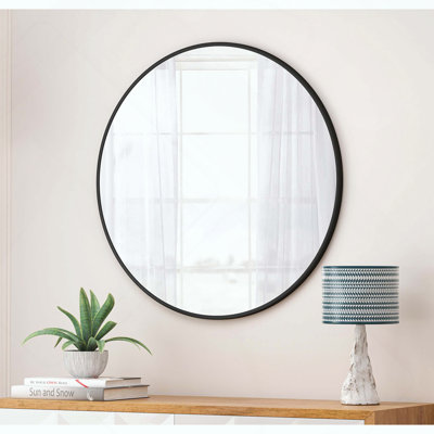 36" Round Metal Framed Wall Mirror