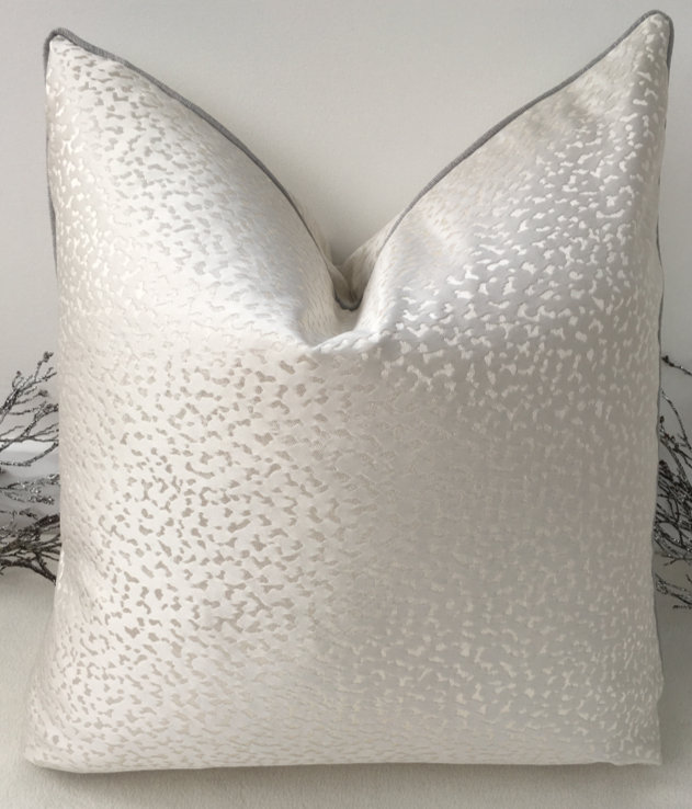 Abstract Cream Square Cushion Cover, Ivory