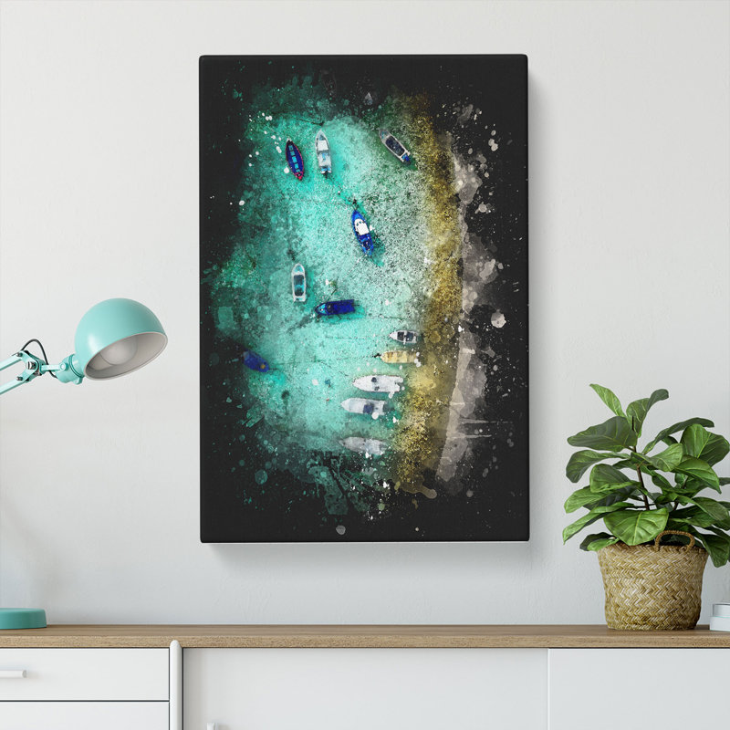 Aerial View of Boats - Wrapped Canvas, 76cm H x 50cm W x 3cm D