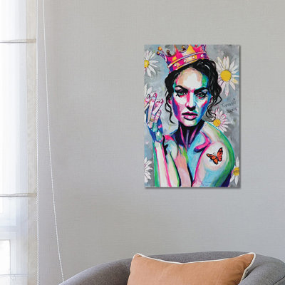 Flower Queen 1 Piece Wrapped Canvas Painting
