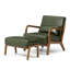 Tabouret et chaise d'appoint en similicuir de style Mid-Century avec pieds en bois d'hévéa noyer-1306297613