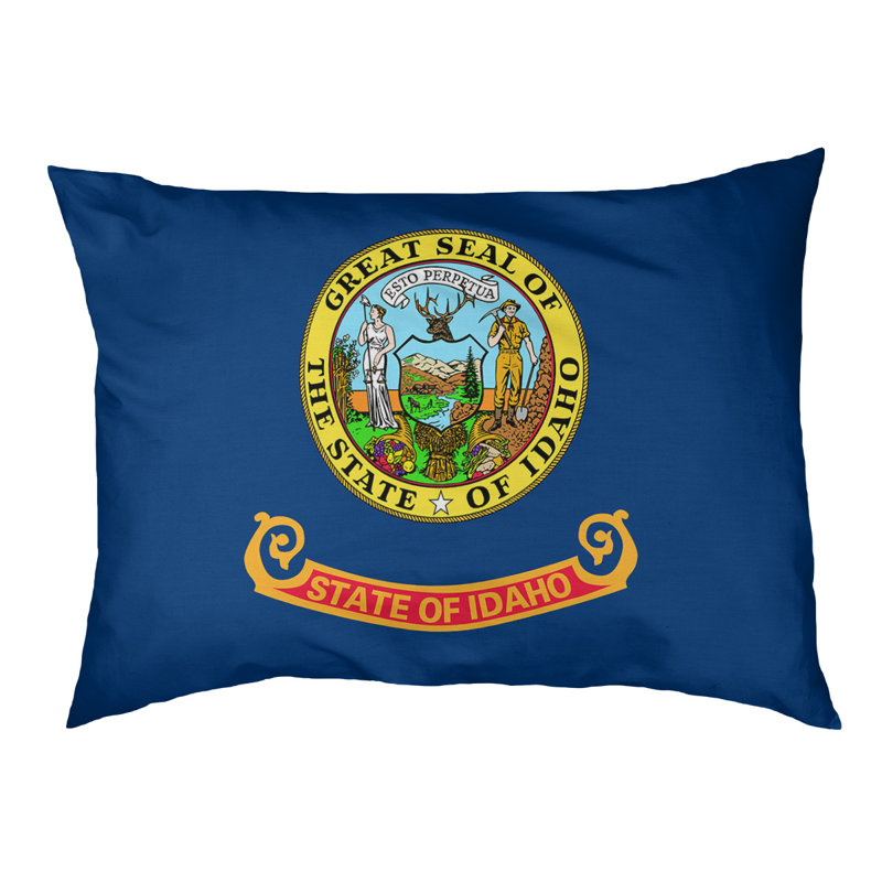 Coussin stylisé idaho flag Burien, L 32,5 po x l 42,5 po, Noir