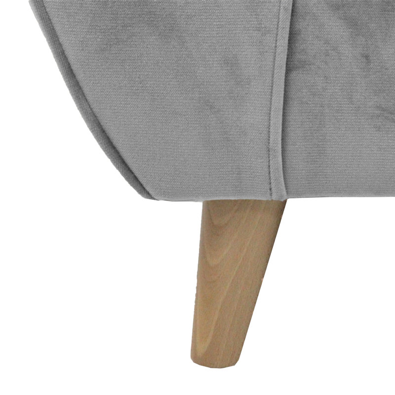Rafe Scandi Style Velvet Loveseat, Grey Velvet