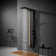 4-Jet Rainfall Shower Panel System With LED Light Spa Jets Rainfall Waterfall Shower Head Finish In Black