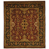 Polonaise Wool Oriental Area Rug in Burgundy/Black/Brown