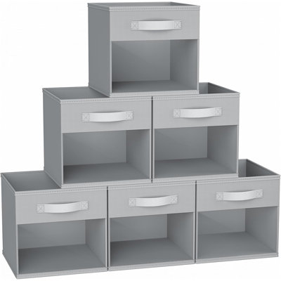 6-Pack Fabric Storage Cubes With Clear View Window & Handles, Foldable Closet Organizer Bins For Clothes, Toys, Books