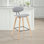 Tabouret de bar ou de comptoir moderne Bilgin Payton avec assise rembourrée et structure en bois
