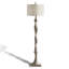 Lin beige-blanc + lampes sur pied de forme libre en bois massif