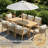 Solid Wood 78.74"l Outdoor Dining Table