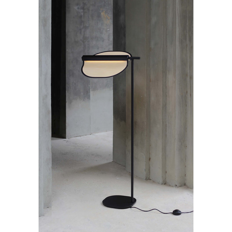 Omma Floor Lamp - LED - Matte Black Finish - Natural White Shade, Matte Black, Natural White