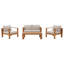 Ensemble de conversation de patio 4 pièces en bois d'eucalyptus Naylor Morre avec causeuse-248887618
