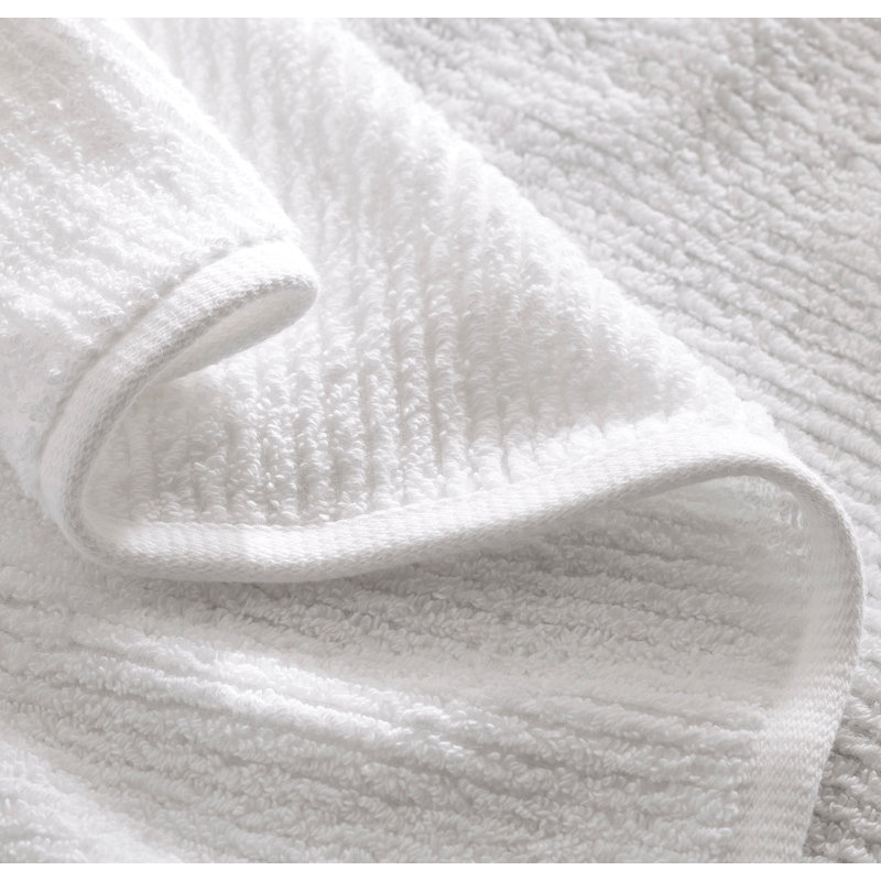 Turkish Ribbed Washcloth Set, White