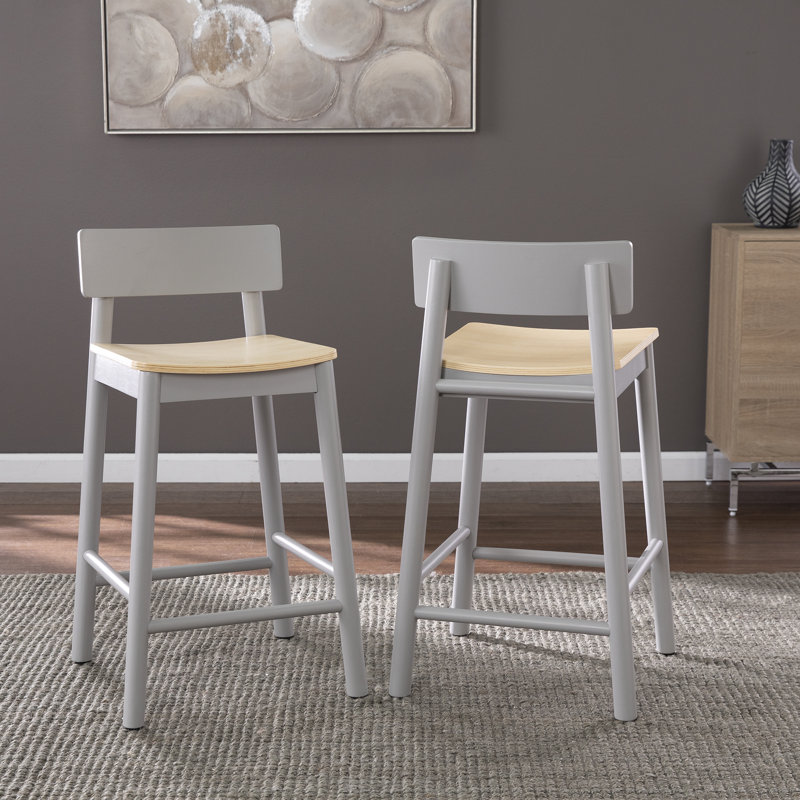 Samra Counter Stool with Solid Wood Frame, Counter Stool (25.5” Seat Height)