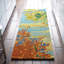 Landscape Floral Handmade Tufted Wool Teal/Yellow/Blue Area Rug-10713521